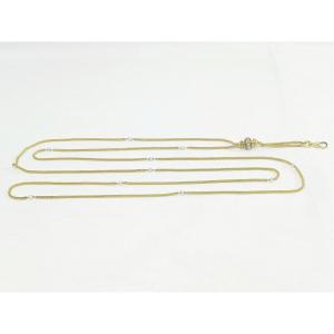 Long Necklace In Gold And Pearls