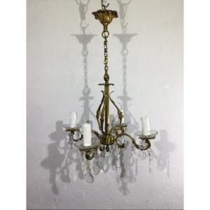 Chandelier With 4 Lights Bronze And Tassels