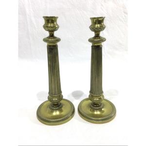 Pair Of Bronze Candlesticks