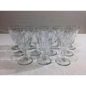 Baccarat – 11 Baccarat Crystal Water Glasses Casino Model
