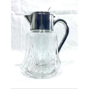 Jug In Crystal And Silver Metal