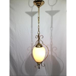1 Light Lantern In Gold Metal