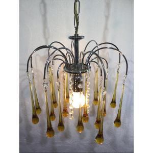 Murano Chandelier Drops In Amber Crystal