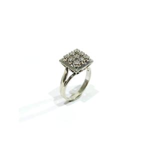 Pavement Diamonds And White Gold Ring