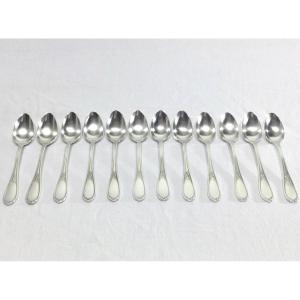 Ercuis – 12 Silver Metal Coffee Spoons