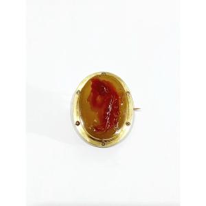 Carnelian Cameo Brooch