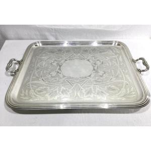 Christofle - Large Silver Metal Serving Tray