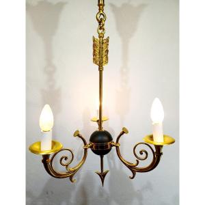 Empire Arrow Chandelier 3 Lights Bronze  	