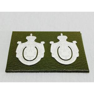 Christofle – Pair Of “escutcheon” Bookmarks