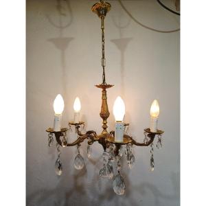 Louis XV 5-light Bronze And Brass Chandelier