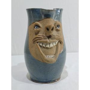 Anthropomorphic Stoneware Pitcher