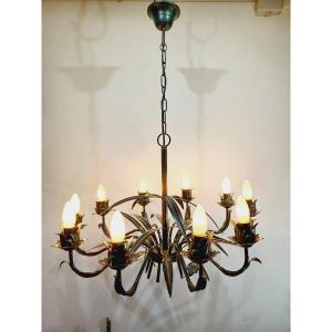 10 Light Leaf Chandelier