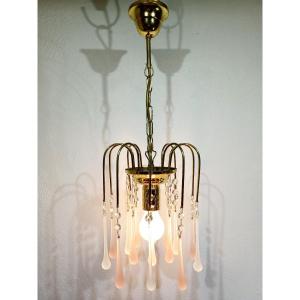 Murano Chandelier Gold Metal 1 Light