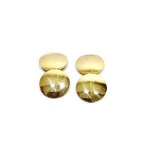 Pair Of Round Gold Cufflinks 