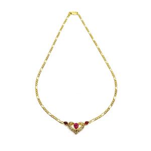 Gold, Ruby And Diamond Necklace 