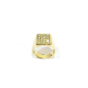 Gold And Diamond Signet Ring