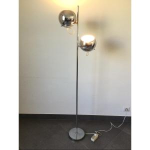 Eyeball Floor Lamp In Chrome Metal	
