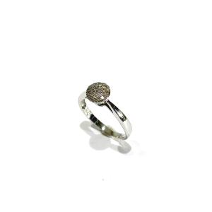 White Gold Ring With Diamond Paving