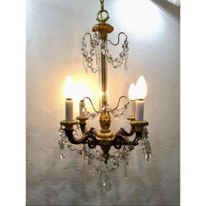 4-light Bronze Napoleon III Chandelier