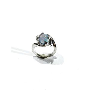 White Gold And Opal Ring
