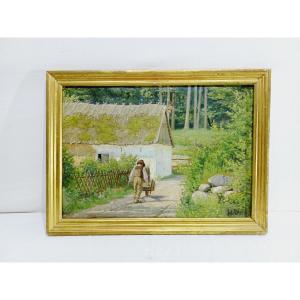 H. Viss – Oil On Canvas “country Landscape”