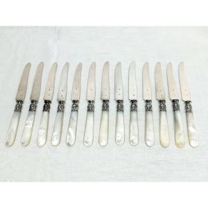 Paul Canaux Et Cie – 13 Silver And Mother-of-pearl Knives