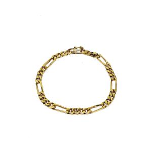 Rose Gold Figaro Mesh Bracelet 