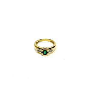 Emerald And Diamond Gold Ring