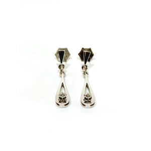 Pair Of White Gold And Diamond Earrings