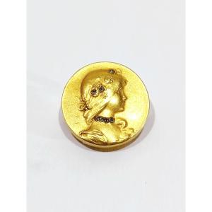 Emile Vernier - Art Nouveau Breastplate Button