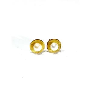 Pair Of Gold And Pearl Earrings