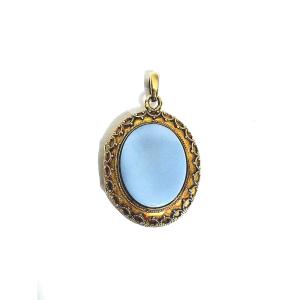 Gold And Onyx Photo Pendant