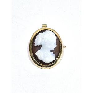 Agate Cameo Brooch Pendant