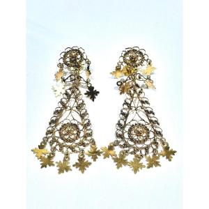 Pair Of Mediterranean Gold Drop Earrings
