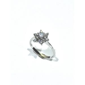 White Gold And Diamond Star Ring