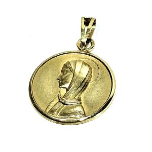 Gold Virgin Mary Medal 
