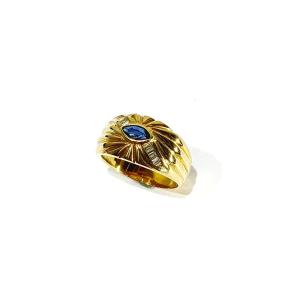 Gold, Sapphire And Diamond Ring