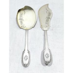 Ravinet Denfert - Silver And Vermeil Ice Cream Serving Cutlery