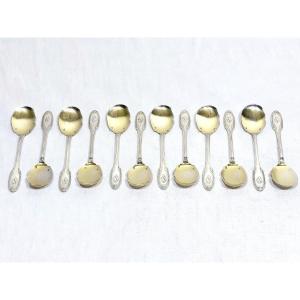 Ravinet Denfert - Silver And Vermeil Ice Cream Serving Spoons 