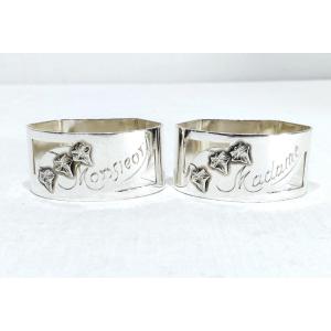 Pair Of Openwork Napkin Rings, Ladies'/gentlemen's