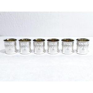 Hippolyte Fournerot - 6 Silver Liqueur Cups 