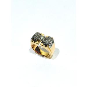 Tank Ring In Gold And Diamonds 