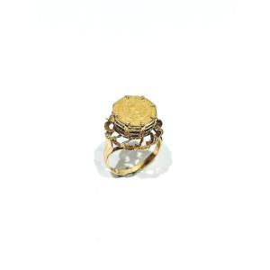 Dos Pesos Yellow Gold Ring 