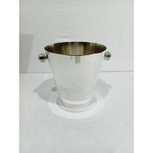 Silver-plated Champagne Bucket Engraved Auchan 25 Ans