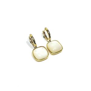Pair Of Gold And Mother-of-pearl Earrings