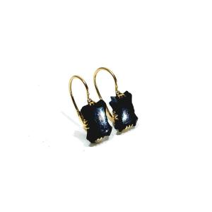 Pair Of Gold And Onyx Earrings 1819-1838