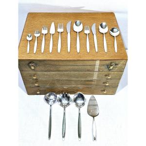 Ménagère Georg Jensen - Cypress Model - 133 Pieces, Sterling Silver