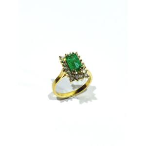 Emerald And Diamond Gold Ring
