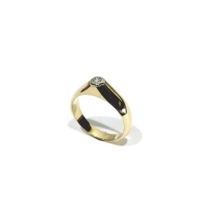 18 Carat Yellow Gold And Diamond Dome Ring