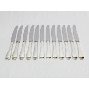Europ - 12 Uniplat Silver-plated Metal Knives